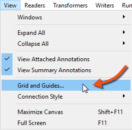 Accessing Grids and Guides options